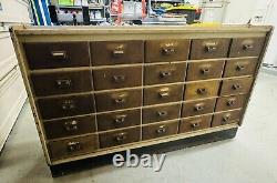 Antique Apothecary 25 Large Drawer Vintage Cabinet Solid Wood