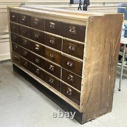 Antique Apothecary 25 Large Drawer Vintage Cabinet Solid Wood