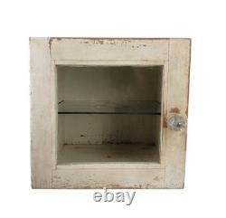 Antique Apothecary Cabinet 10.5 x 11 x 12 Glass Window Front 1 Glass Shelf OLD
