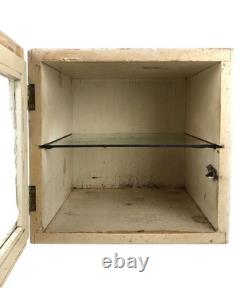 Antique Apothecary Cabinet 10.5 x 11 x 12 Glass Window Front 1 Glass Shelf OLD