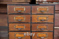 Antique Apothecary Cabinet 18 Multi Drawer nut bolt wood box brass pulls