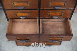 Antique Apothecary Cabinet 18 Multi Drawer nut bolt wood box brass pulls