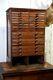 Antique Apothecary Cabinet 21 Wood Drawer Storage Jewelry Box Arrow Heads Etc