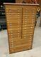 Antique Apothecary Cabinet 34 Drawer Wood Oak File Jewelry Art Map Cabinet L@@k