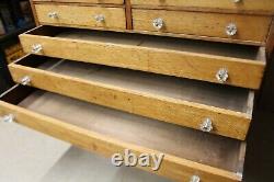 Antique Apothecary Cabinet 34 Drawer Wood Oak File Jewelry Art Map Cabinet L@@K