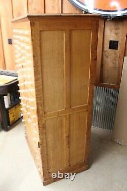 Antique Apothecary Cabinet 34 Drawer Wood Oak File Jewelry Art Map Cabinet L@@K