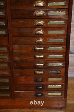 Antique Apothecary Cabinet 40 Drawer wood Printers Typeset Cabinet drafting etc