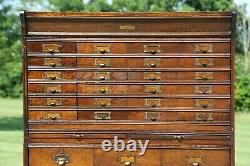 Antique Apothecary Cabinet 42 Drawer Oak Barrister File Card Catalog Jewelry Etc