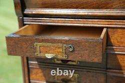 Antique Apothecary Cabinet 42 Drawer Oak Barrister File Card Catalog Jewelry Etc