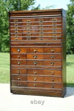 Antique Apothecary Cabinet 42 Drawer wood Oak Barrister Acers-Renfrow Chicago