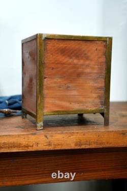 Antique Apothecary Cabinet Brass Watchmaker Industrial Drawer Organizer Vintage