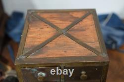 Antique Apothecary Cabinet Brass Watchmaker Industrial Drawer Organizer Vintage