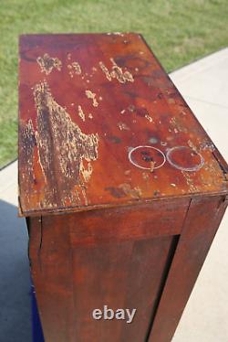 Antique Apothecary Cabinet Card Catalog Cubby Wood File Hardware Cabinet Chest