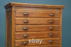 Antique Apothecary Cabinet Industrial Wood drawer Oak Architect Flat File Vtg