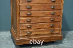 Antique Apothecary Cabinet Industrial Wood drawer Oak Architect Flat File Vtg