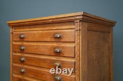 Antique Apothecary Cabinet Industrial Wood drawer Oak Architect Flat File Vtg