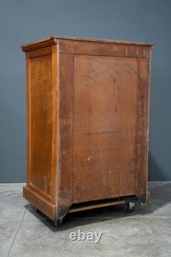 Antique Apothecary Cabinet Industrial Wood drawer Oak Architect Flat File Vtg