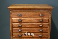 Antique Apothecary Cabinet Industrial Wood drawer Oak Architect Flat File Vtg