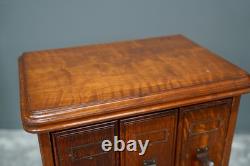 Antique Apothecary Cabinet Ledger Book Holder Vintage Wood drawer File Cabinet