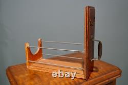 Antique Apothecary Cabinet Ledger Book Holder Vintage Wood drawer File Cabinet