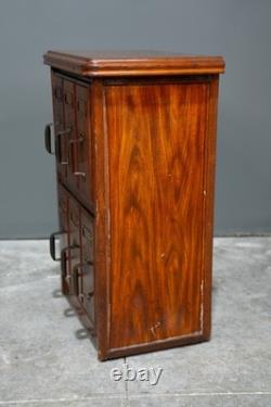 Antique Apothecary Cabinet Ledger Book Holder Vintage Wood drawer File Cabinet