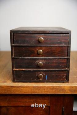 Antique Apothecary Cabinet Niehoff parts Wood drawer vintage automotive counter