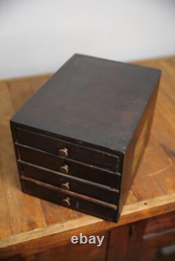Antique Apothecary Cabinet Niehoff parts Wood drawer vintage automotive counter