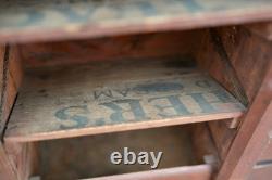 Antique Apothecary Cabinet Schoolhouse Wood Cubby Drawer Slot Whisky Crate Vtg