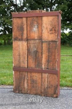 Antique Apothecary Cabinet Schoolhouse Wood Cubby Drawer Slot Whisky Crate Vtg