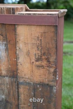 Antique Apothecary Cabinet Schoolhouse Wood Cubby Drawer Slot Whisky Crate Vtg