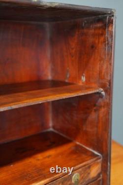Antique Apothecary Cabinet Wood Drawer Shelf Organizer Vintage Counter Display