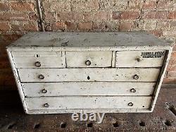 Antique Apothecary Cabinet Wood File Box Industrial Drawer Pulls Tool Box