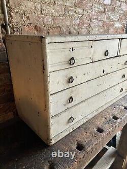 Antique Apothecary Cabinet Wood File Box Industrial Drawer Pulls Tool Box