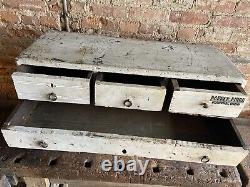 Antique Apothecary Cabinet Wood File Box Industrial Drawer Pulls Tool Box