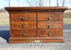 Antique Apothecary Cabinet Wood drawer File Box Document Map Cabinet industrial