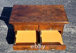 Antique Apothecary Cabinet Wood drawer File Box Document Map Cabinet industrial