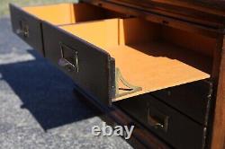 Antique Apothecary Cabinet Wood drawer File Box Document Map Cabinet industrial