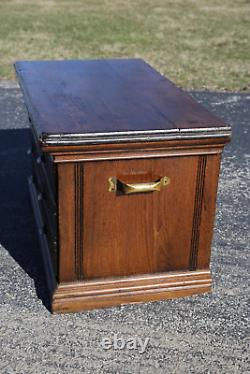 Antique Apothecary Cabinet Wood drawer File Box Document Map Cabinet industrial