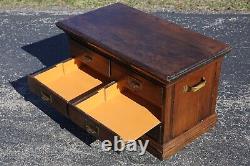 Antique Apothecary Cabinet Wood drawer File Box Document Map Cabinet industrial