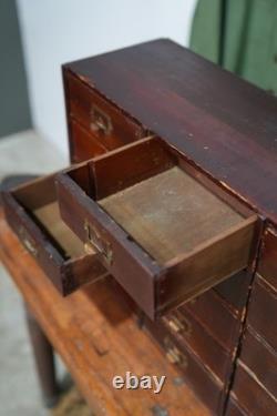Antique Apothecary Cabinet Wood drawer vintage industrial jewelry tool box
