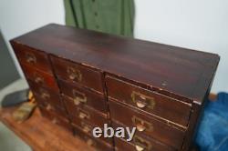 Antique Apothecary Cabinet Wood drawer vintage industrial jewelry tool box