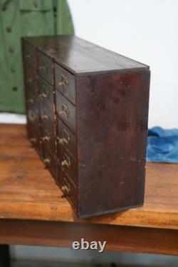 Antique Apothecary Cabinet Wood drawer vintage industrial jewelry tool box
