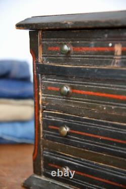 Antique Apothecary Cabinet industrial vintage watchmaker Jewelry chest folk art