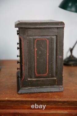 Antique Apothecary Cabinet industrial vintage watchmaker Jewelry chest folk art