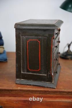 Antique Apothecary Cabinet industrial vintage watchmaker Jewelry chest folk art