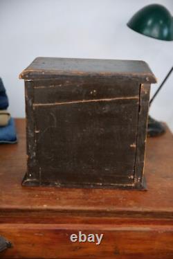 Antique Apothecary Cabinet industrial vintage watchmaker Jewelry chest folk art