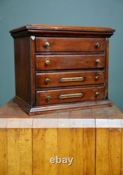 Antique Apothecary Cabinet watchmaker Tool Box Wood drawer chest vintage