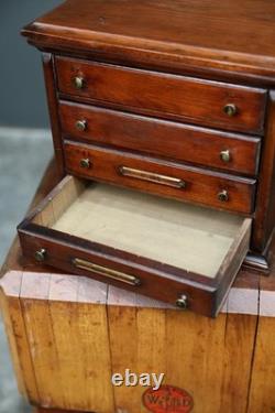Antique Apothecary Cabinet watchmaker Tool Box Wood drawer chest vintage