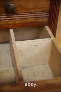 Antique Apothecary Cabinet watchmaker wood drawer brass knob Chest vintage