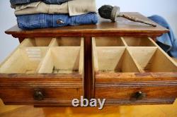 Antique Apothecary Cabinet watchmaker wood drawer brass knob Chest vintage